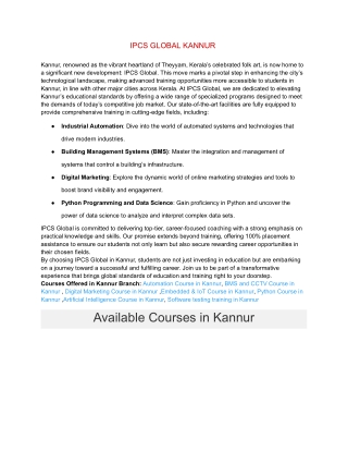 ipcs global kannur