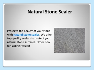 Natural Stone Sealer