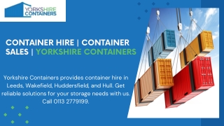 Container Hire  Container Sales  Yorkshire Containers.