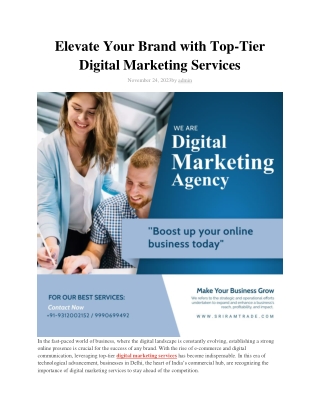 Elevate Your Brand with Top-Tier Digital Marketing