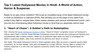 Top 5 Latest Hollywood Movies in Hindi_ A World of Action, Horror & Suspense