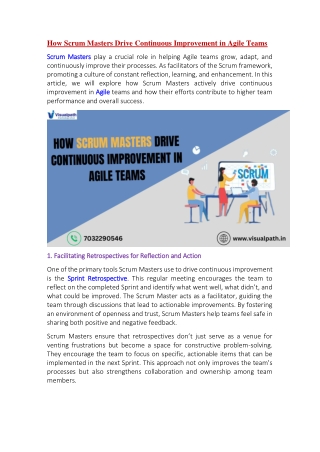 how scrum masters drive continuous improvement
