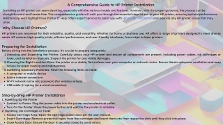 A Comprehensive Guide to HP Printer Installation