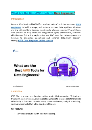 what are the best aws tools for data engineers