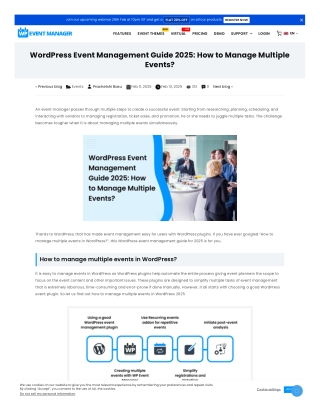WordPress Event Management Guide 2025: How to Manage Multiple Events?