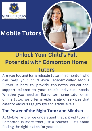 Unlock Your Child’s Full Potential with Edmonton Home Tutors