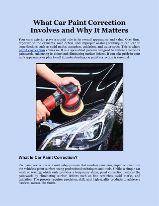 what car paint correction involves