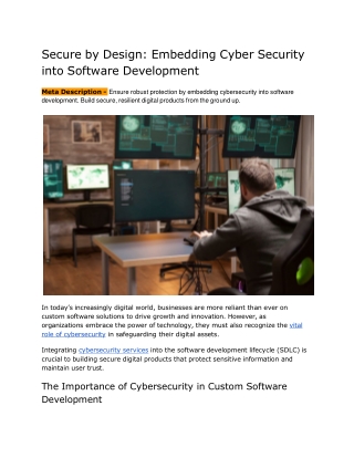 secure by design embedding cyber security into
