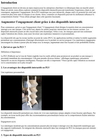 “Augmenter l’engagement client grâce à des dispositifs interactifs”