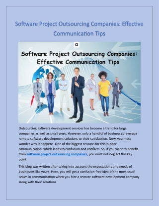 software project outsourcing companies effective