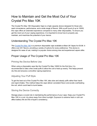 The Crystal Pro Max 10K