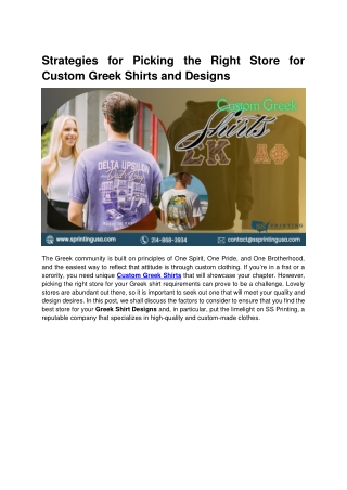 Strategies for Picking the Right Store for Custom Greek Shirts and Greek Shirt Designs