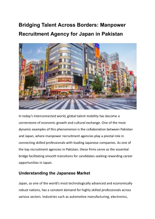 Bridging Talent Across Borders_ Manpower Recruitment Agency for Japan in Pakistan (1)