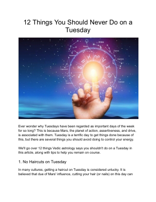 12 Things You Should Never Do on a Tuesday