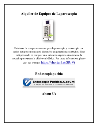 Alquiler de Equipos de Laparoscopia