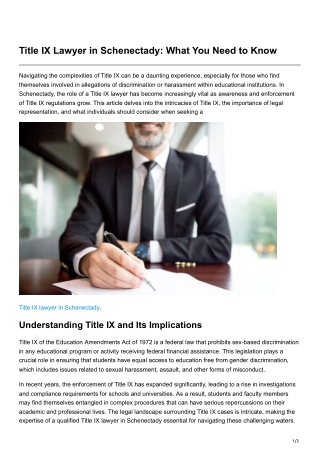 Title IX Lawyer in Schenectady What You Need to Know