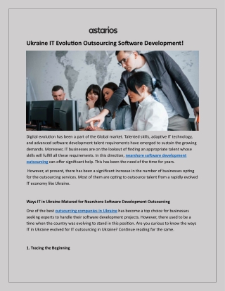 ukraine it evolution outsourcing software