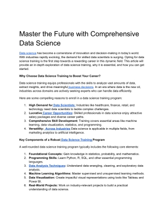 master the future with comprehensive data science