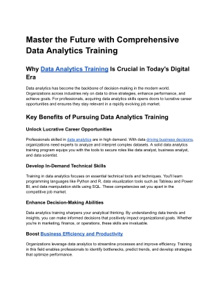 master the future with comprehensive data