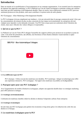 PLV Écologique : Allier Marketing et Développement Durable