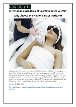 National Laser Institute Professional Laser Training & Certification