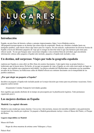 Un destino, mil sorpresas: Viajes por toda la geografía española
