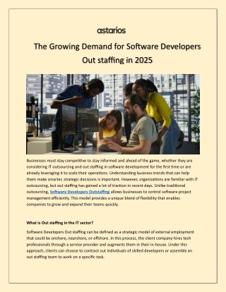 The Growing Demand for Software Developers Out staffing in 2025