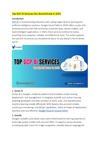 top gcp ai services you should know in 2025