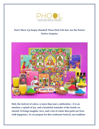 Don’t Show Up Empty-Handed! These Holi Gift Sets Are the Perfect Festive Surprise