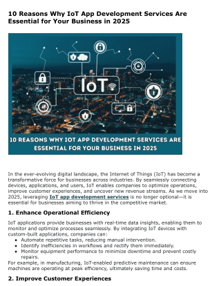 10 reasons why iot app development services