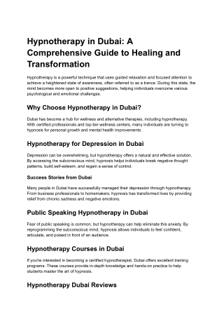 Hypnotherapy in Dubai_ A Comprehensive Guide to Healing and Transformation