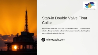 Stab-in Double Valve Float Collar – OILMEC DRILLING EQUIPMENTS PVT. LTD.