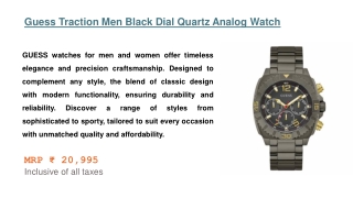 Guess Traction Men Black Dial Quartz Analog Watch