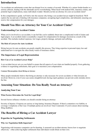 Should You Hire an Attorney for Your Car Accident Claim?