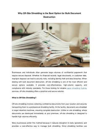 why off site shredding is the best option