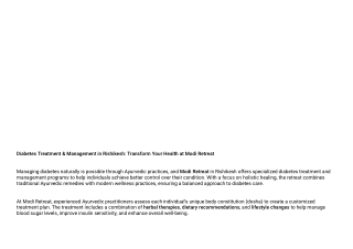 Diabetes Treatment