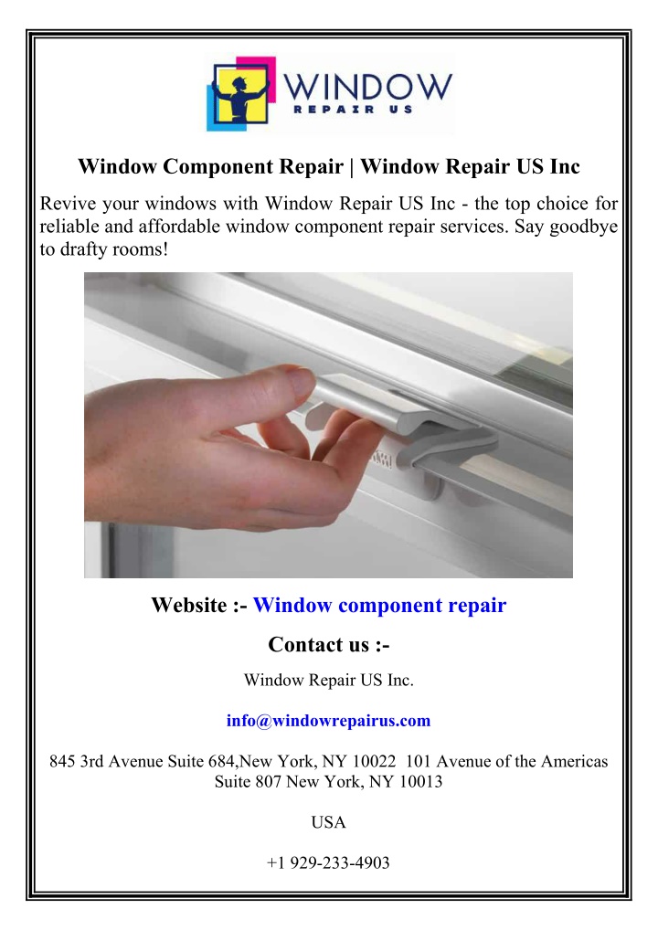 window component repair window repair us inc