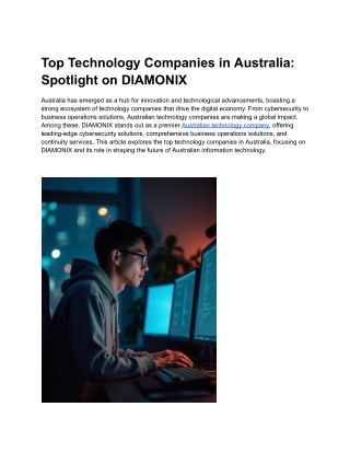Top Technology Companies in Australia_ Spotlight on DIAMONIX