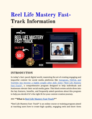 Reel Life Mastery Fast-Track information
