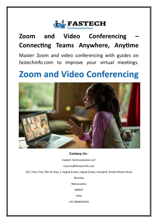 Zoom and Video Conferencing  Connecting Teams Anywhere, Anytime