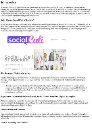 Experience Unparalleled Growth with Social Cali of Rocklin's Digital Strategies