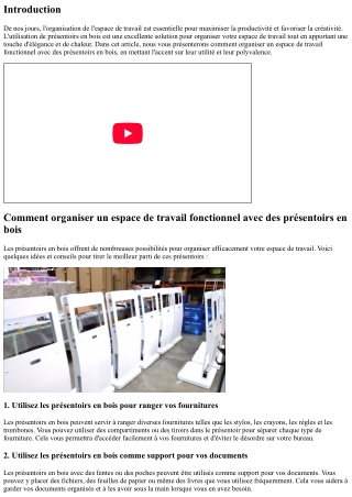 Comment organiser un espace de travail fonctionnel avec des présentoirs en bois