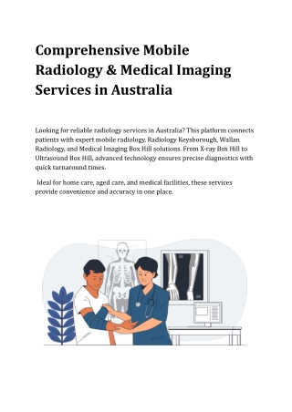 Comprehensive Mobile Radiology & Medical Imaging Services in Australia