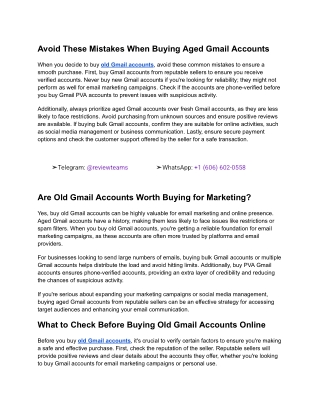 avoid these mistakes when buying aged gmail