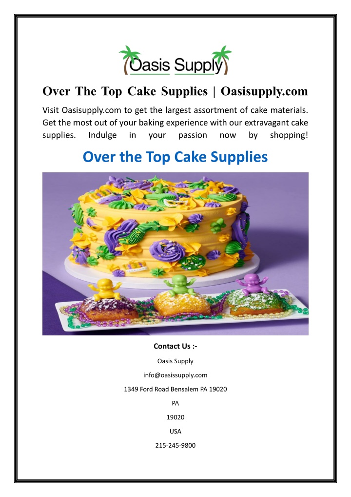 over the top cake supplies oasisupply com