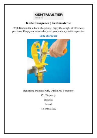 knife sharpener kentmaster ie