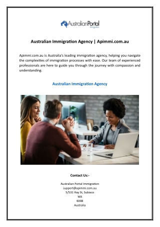 Australian Immigration Agency | Apimmi.com.au