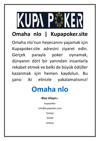 Omaha nlo  Kupapoker.site