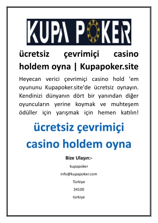 ücretsiz çevrimiçi casino holdem oyna  Kupapoker.site