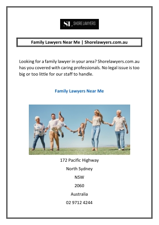 Family Lawyers Near Me | Shorelawyers.com.au